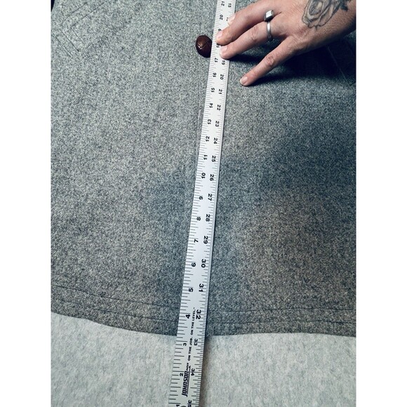 Zero King Men’s Gray Wool Dress Coat Jacket Size 40 - Vintage Wood Buttons Lined - Picture 12 of 14